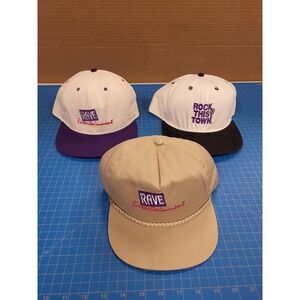 Corporate Image Rave Entertainment Rock This‎ Town Hat Cap Bundle Vintage Style